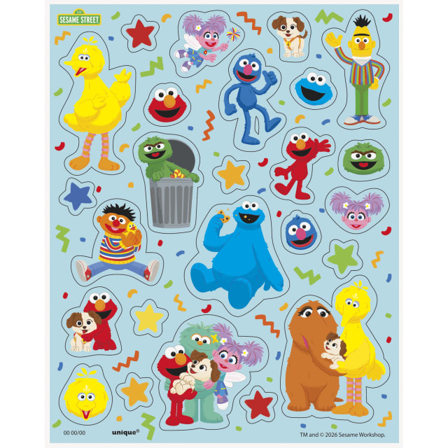 43820  Sesame Street Sticker Sheets, 4ct
