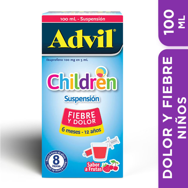 Advil Children Alivio De La Fiebre y El Dolor, IBUPROFENO, Suspension 100 ML*​
