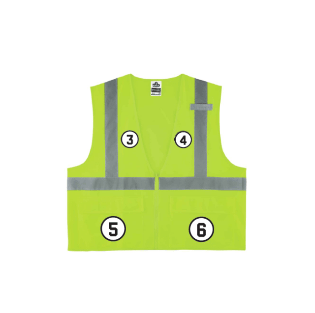 GloWear 8225Z Solid Hi-Vis Safety Vest - Type R, Class 2, Zipper