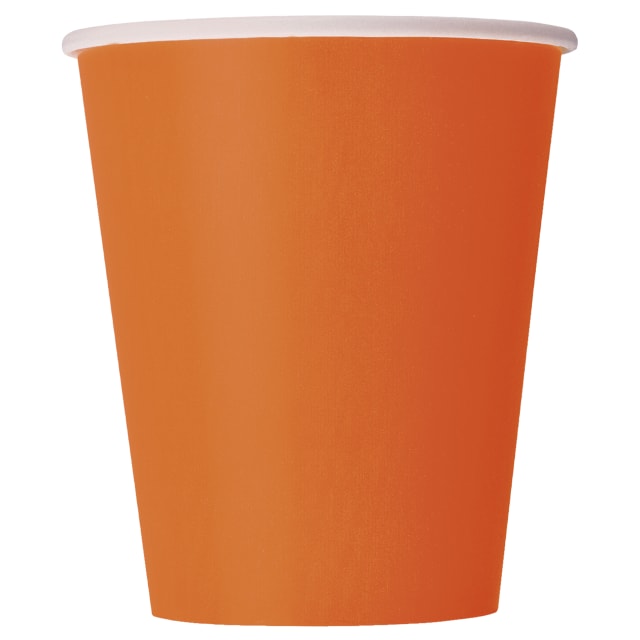 35523 Pumpkin Orange Solid 9oz Paper Cups, 20ct