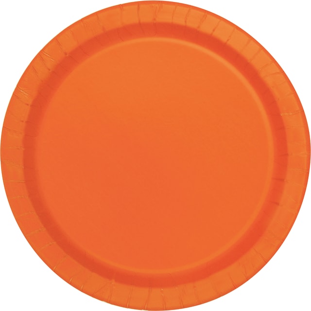 35598 Pumpkin Orange Solid Round 10" Dinner Plates, 20ct