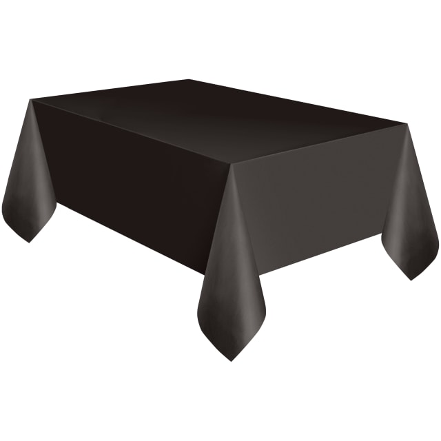 5096  Midnight Black Solid Rectangular Plastic Table Cover, 54" x 108"