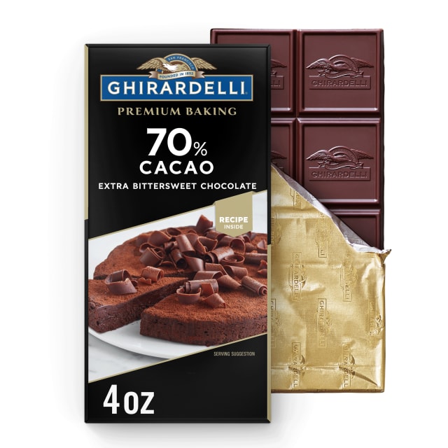 GHIRARDELLI Premium 70% Cacao Extra Bittersweet Chocolate Baking Bar, 4 oz Bar