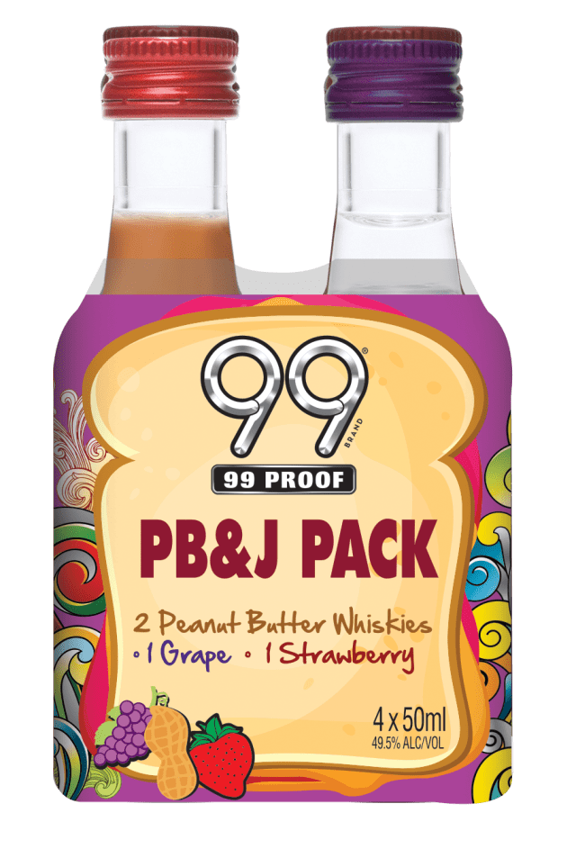 99 Schnapps PB&J Plastic 30/4PK 50ML