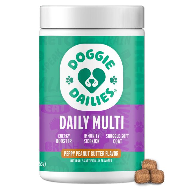 Doggie Dailies 5 in 1 Multivitamin for Dogs, 225 Soft Chews, Dog Multivitamin for Skin and Coat Health, Joint Health, Improved Digestion, Antioxidants, Support a Healthy Immune System