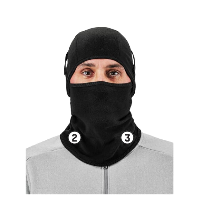 6826 Black 2-Piece Balaclava Face Mask - Fleece