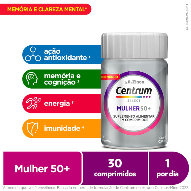 Centrum Select Multivitaminico Mulher 50 + Vitaminas de A a Z 30 Comprimidos