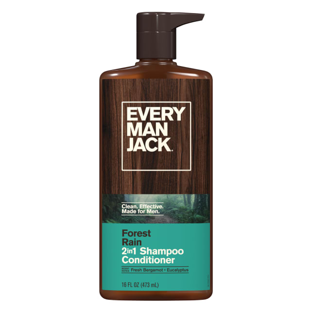 Every Man Jack Forest Rain Daily 2-in-1 Shampoo and Conditioner for Men, Naturally Derived, 16 oz