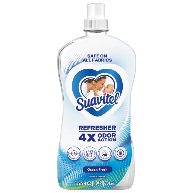 Suavitel Refresher Fabric Rinse, 4X Odor Action, Ocean Fresh Scent, 25.5 fl oz