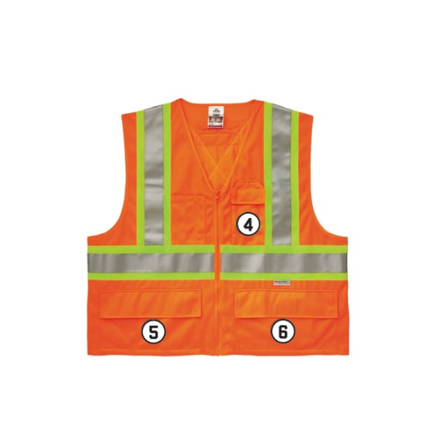 GloWear 8235ZX Two-Tone X-Back Safety Vest - Type R, Class 2, Zipper