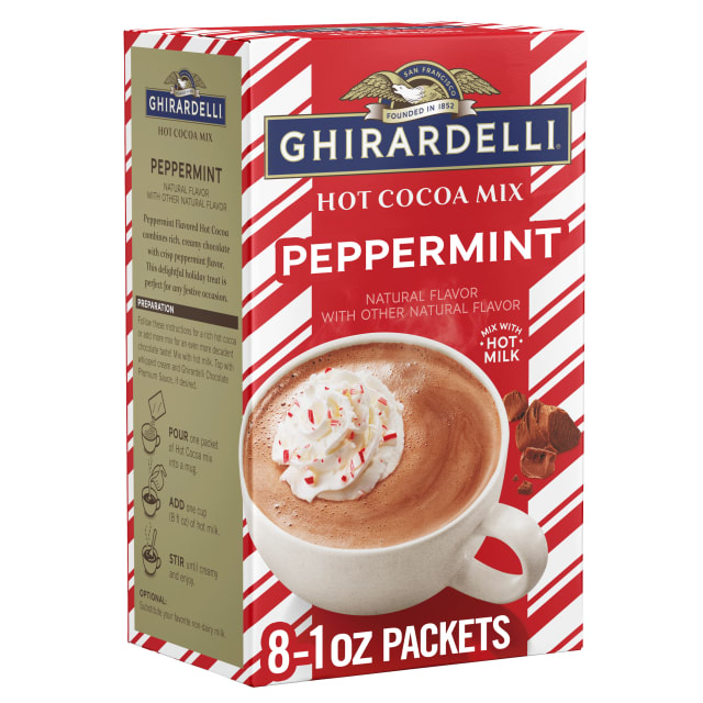 GHIRARDELLI Peppermint Hot Cocoa Mix, 8-1oz Packets