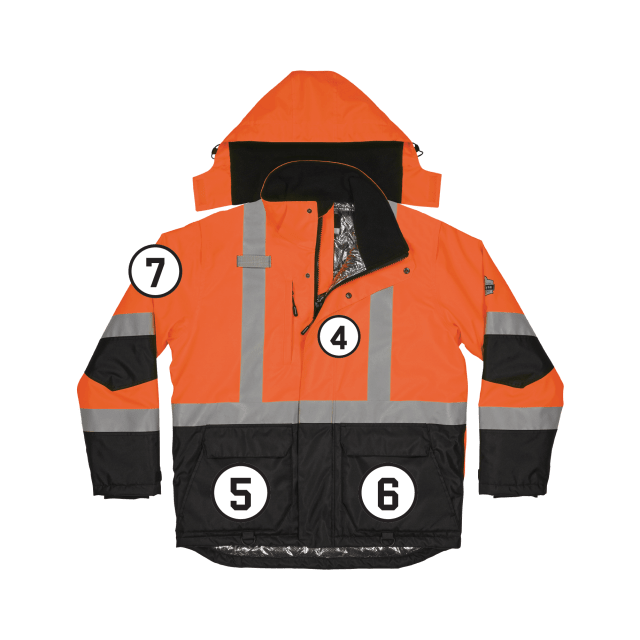GloWear 8390X X-Back Hi-Vis Winter Jacket with ampliFIRE Heat Reflective Lining - ANSI/ISEA 107 Type R, Class 3; CSA Z96:22 Class 2 Level 2