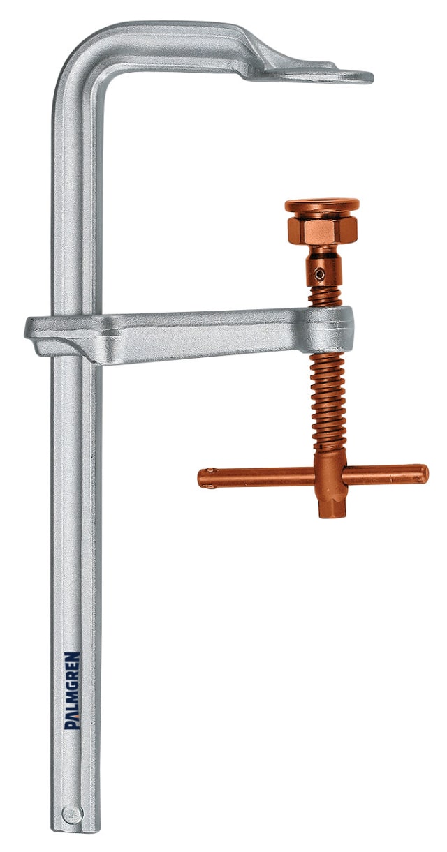 0-8" Heavy Duty L-Clamp Copper Spindle