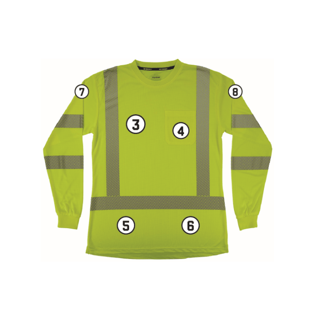 GloWear 8387 Women’s Performance Hi-Vis Long Sleeve T-Shirt - Type R, Class 3