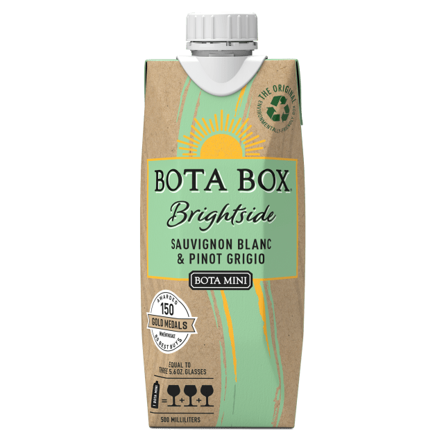 Bota Mini Brightside Sauvignon Blanc & Pinot Grigio White Wine, 500 mL (Equals Three Glasses), 11.5% ABV