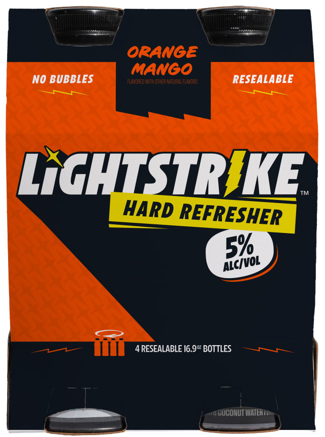 Lightstrike Hard Refresher - Orange Mango 4 Pack, 16.9 fl oz Bottles