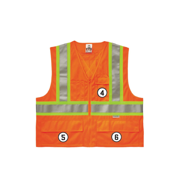 GloWear 8235ZX Two-Tone X-Back Safety Vest - Type R, Class 2, Zipper