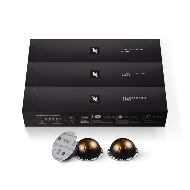 Nespresso Capsules Vertuo, Double Espresso Scuro, Dark Roast Espresso Coffee, 30 Count Coffee Pods