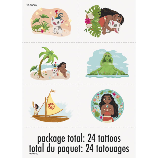 46232  Disney Moana Tattoos, 24ct