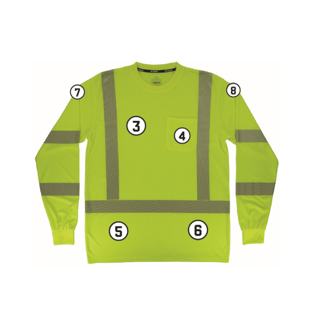 GloWear 8370 Performance Hi-Vis Long Sleeve T-Shirt - Type R, Class 3