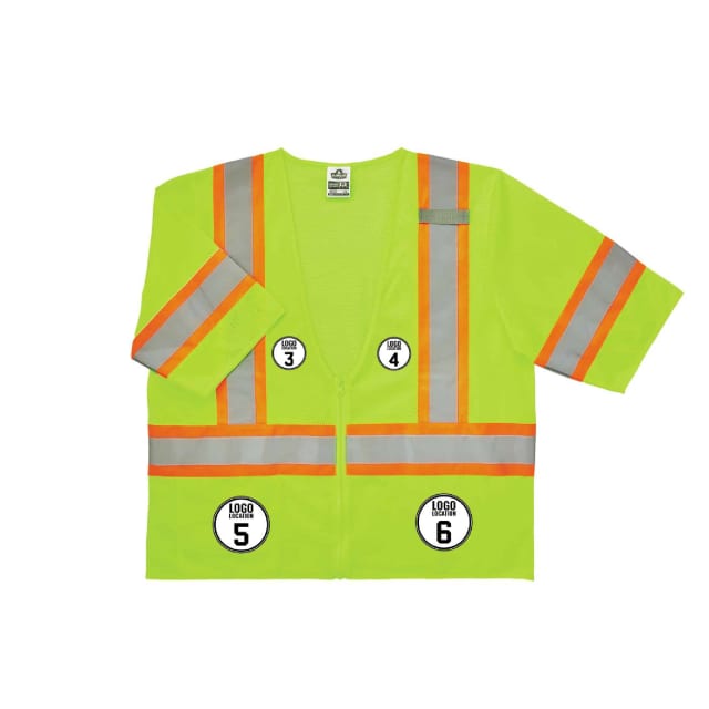 GloWear 8330Z Two-Tone Hi-Vis Safety Vest - Type R, Class 3, Zipper