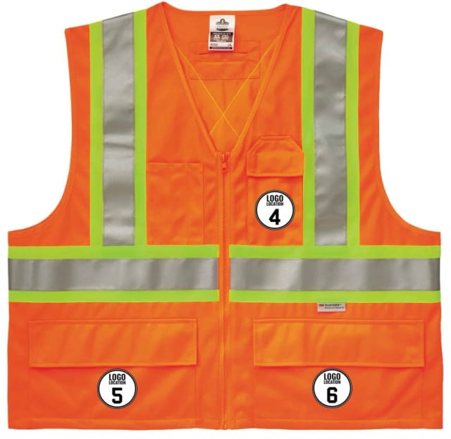 GloWear 8235ZX Two-Tone X-Back Safety Vest - Type R, Class 2, Zipper