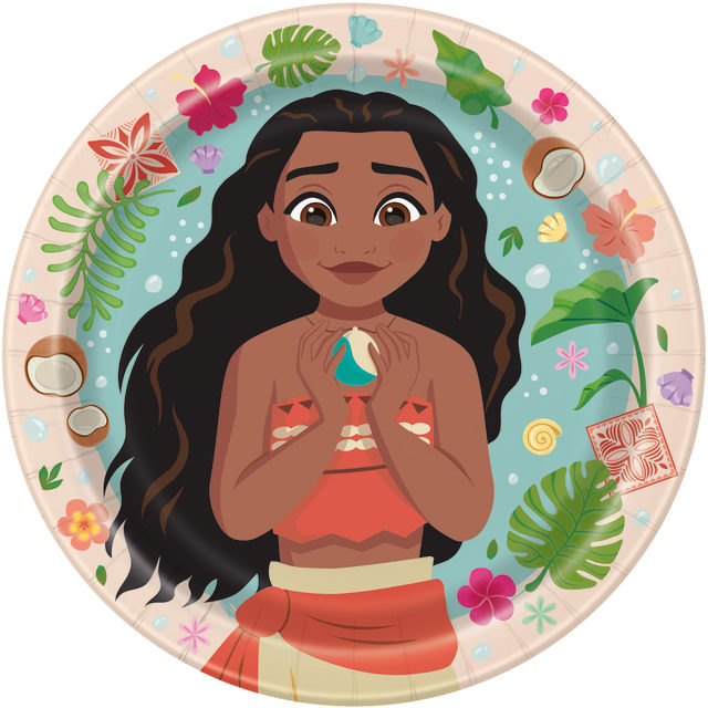 46018  Disney Moana Round 9" Dinner Plates, 8ct