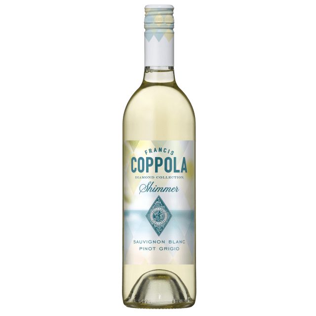 Francis Coppola Diamond Collection Shimmer Sauvignon Blanc-Pinot Grigio White Wine, California, 750mL Glass Bottle