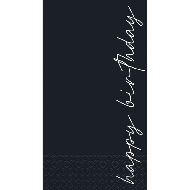 51141 Script Birthday "Happy Birthday" Guest Towels, 16ct