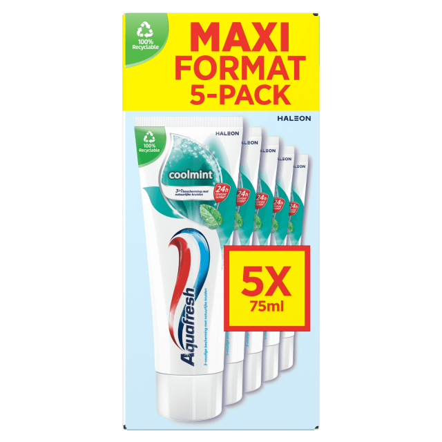 Aquafresh Coolmint dentifrice 5x75ml pack économique