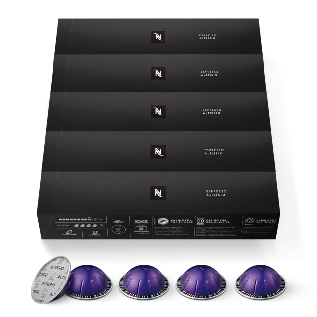 Nespresso Capsules Vertuo, Altissio, Medium Roast Espresso Coffee, 50 Count Coffee Pods
