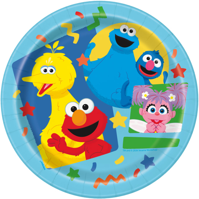 43627  Sesame Street Round 7" Dessert Plates, 8ct