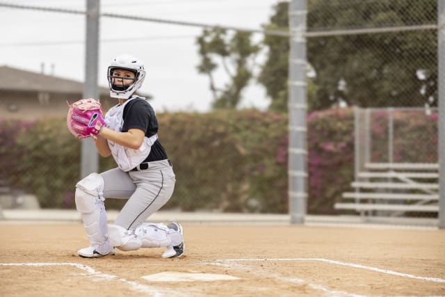 2027 Jen Schro Signature Series Catcher's Mitt Player Action Shots