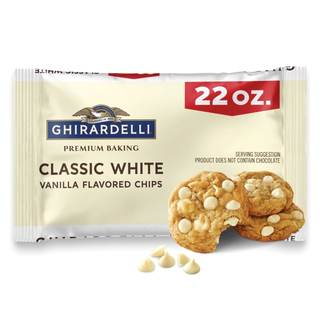 GHIRARDELLI Classic White Vanilla Flavored Premium Baking Chips, 22 oz Bag