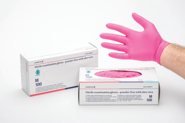 Nitrile Examination Gloves, Powder-Free with Aloe Vera