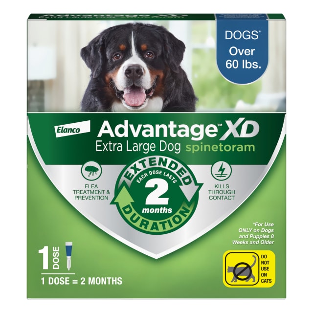 Advantage XD Dog (Spinetoram), Long-Lasting Flea Prevention & Treatment for Extra Large Dogs Over 60 lbs., 2-Month Protection, Easy-To-Use Flea Topical, Outlasts the Flea Lifecycle