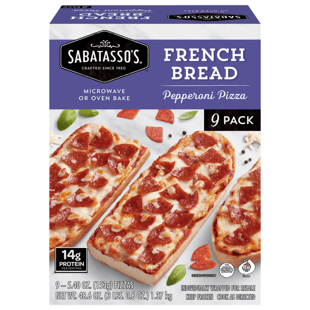 Sabatasso's Pepperoni French Bread Frozen Pizza