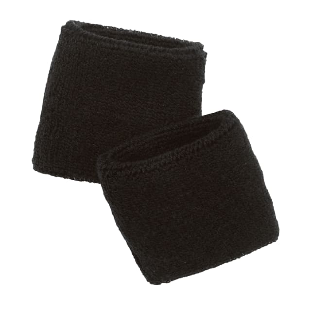 6500 Black Wrist Sweatbands - Terry Cloth