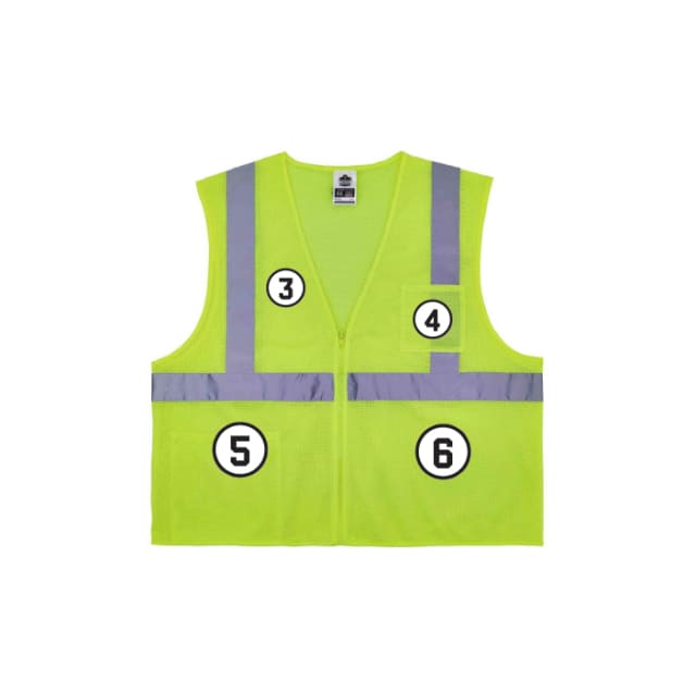 GloWear 8256Z Self-Extinguishing Hi-Vis Safety Vest - Type R, Class 2, Zipper