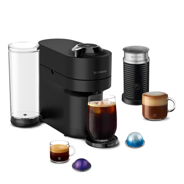 Nespresso Vertuo Pop+ Deluxe Coffee and Espresso Maker with Milk Frother by De’Longhi, Dark Chrome