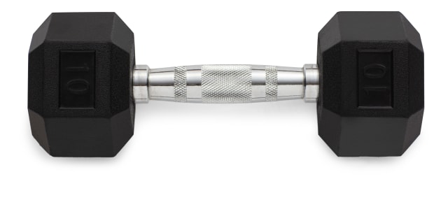 Rubber Hex Dumbbell, 10 Lbs.