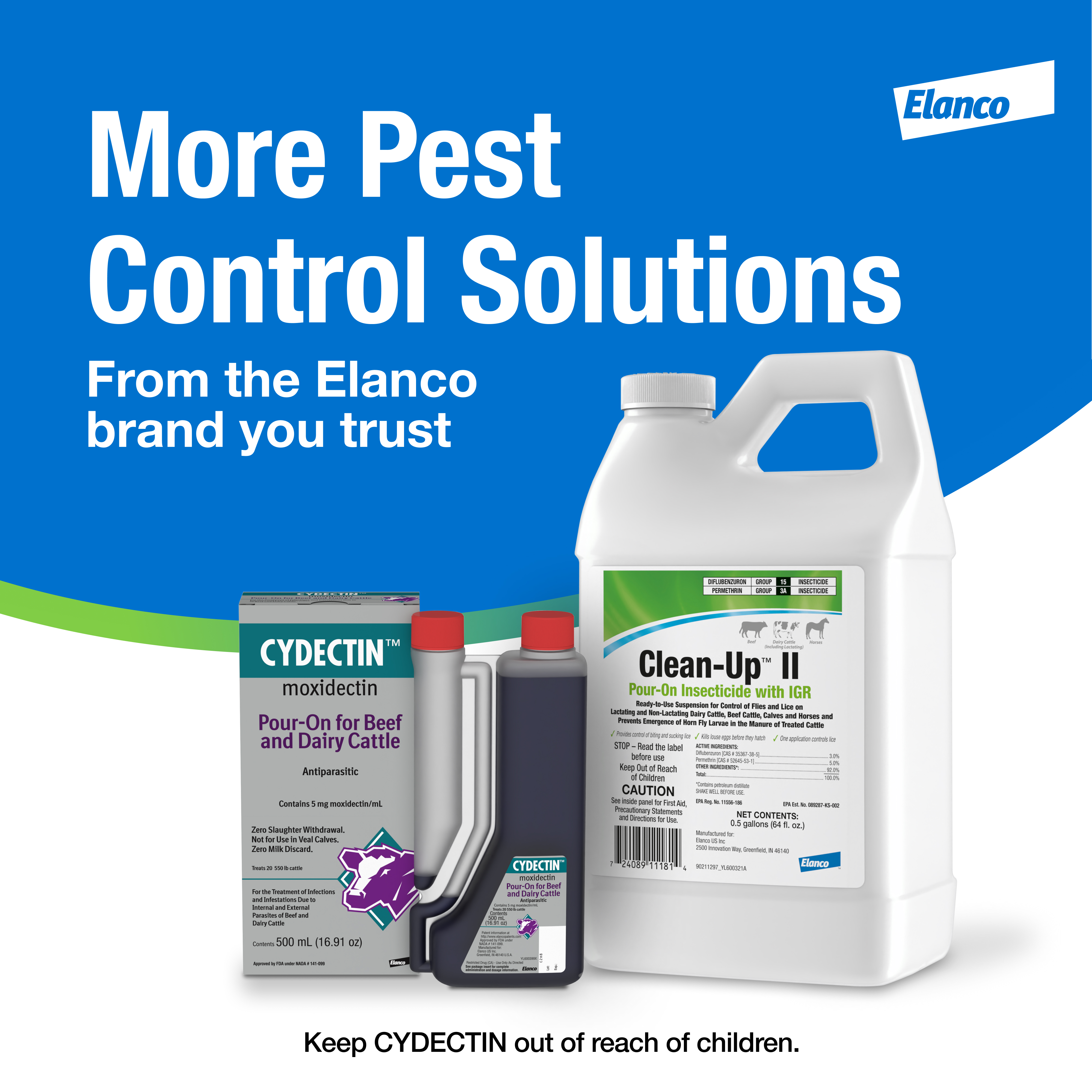 Clean-Up II Pour-On Insecticide With IGR | Controls Flies, Ticks & Lice ...