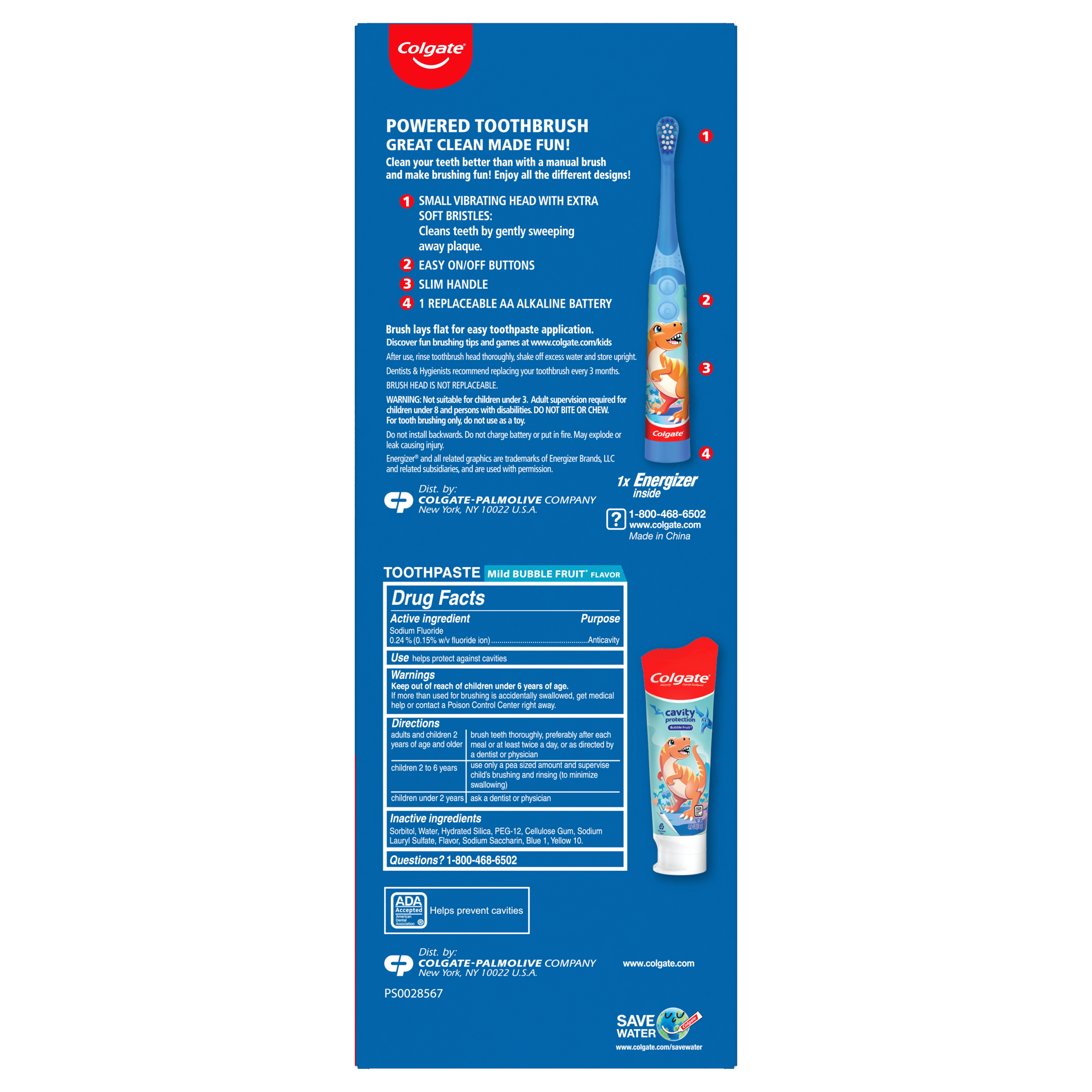Colgate Kids Toothbrush Set with Toothpaste, Dinosaur Gift Set - 1 ...