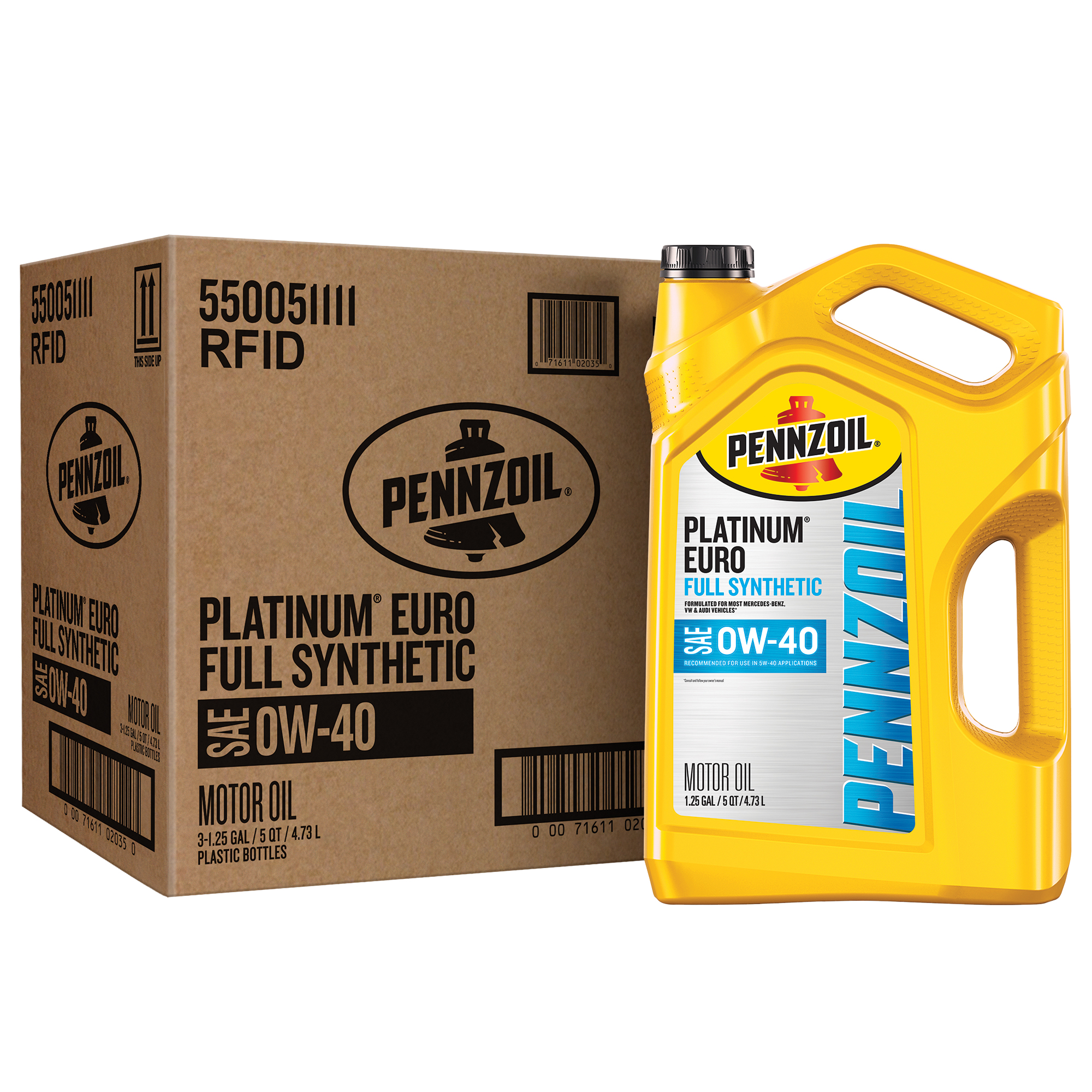 Euro Oil Pennzoil Platinum Euro Full Synthetic 0W-40 Motor Oil, 5 Quart (3 Pack ...
