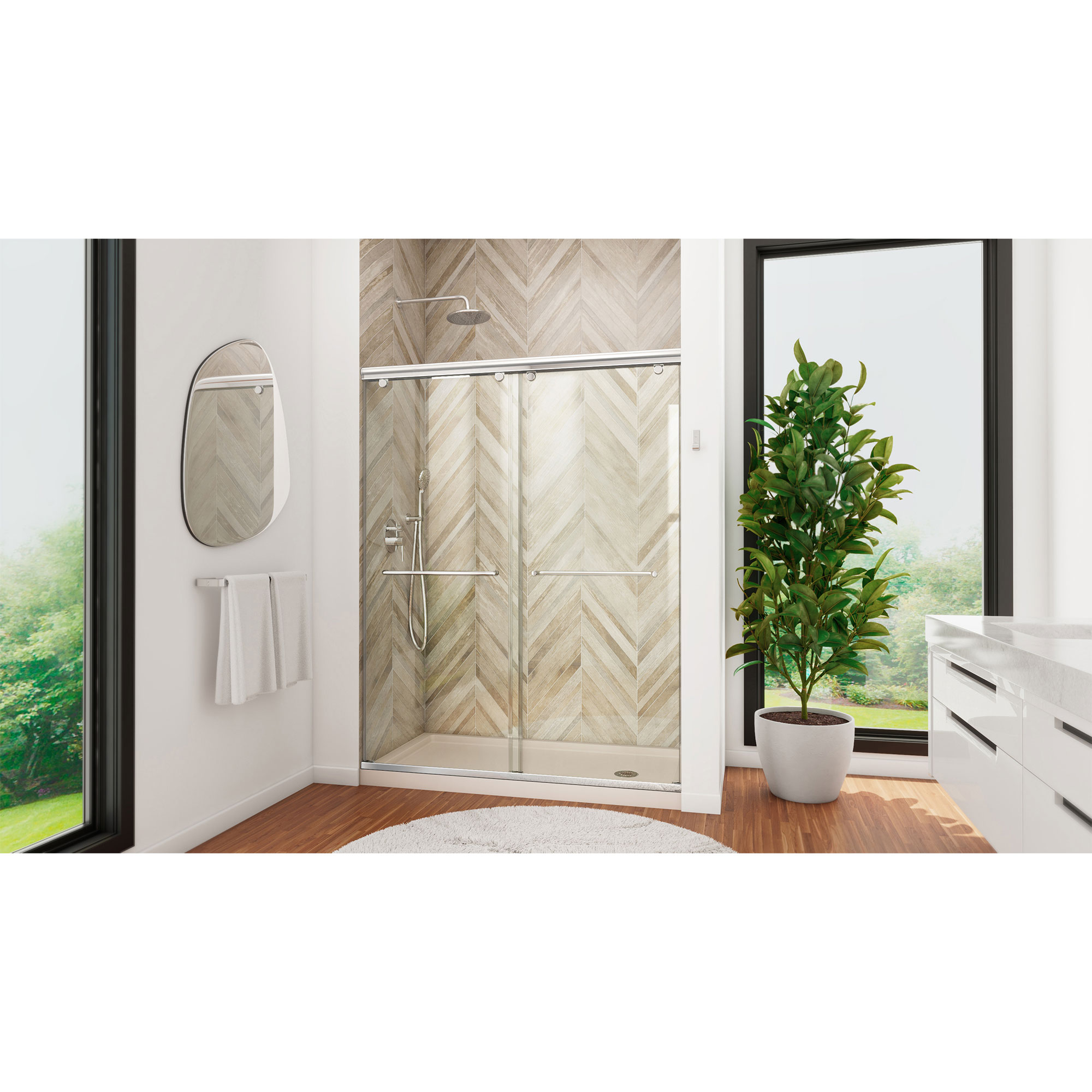 DreamLine Charisma 30 inch D x 60 inch W x 78 3/4 inch H Frameless ...
