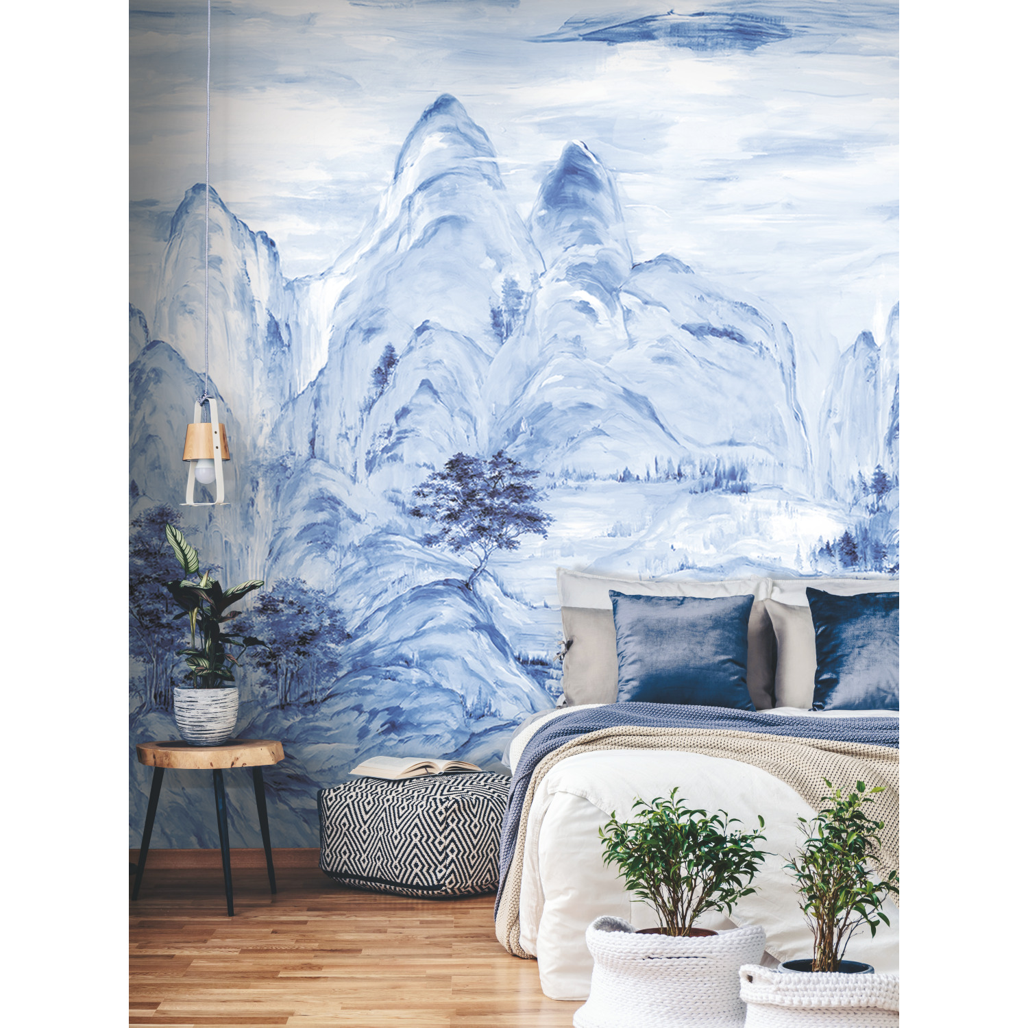Misty Mountain Blue Wall Mural | York Design Group Product Catalog