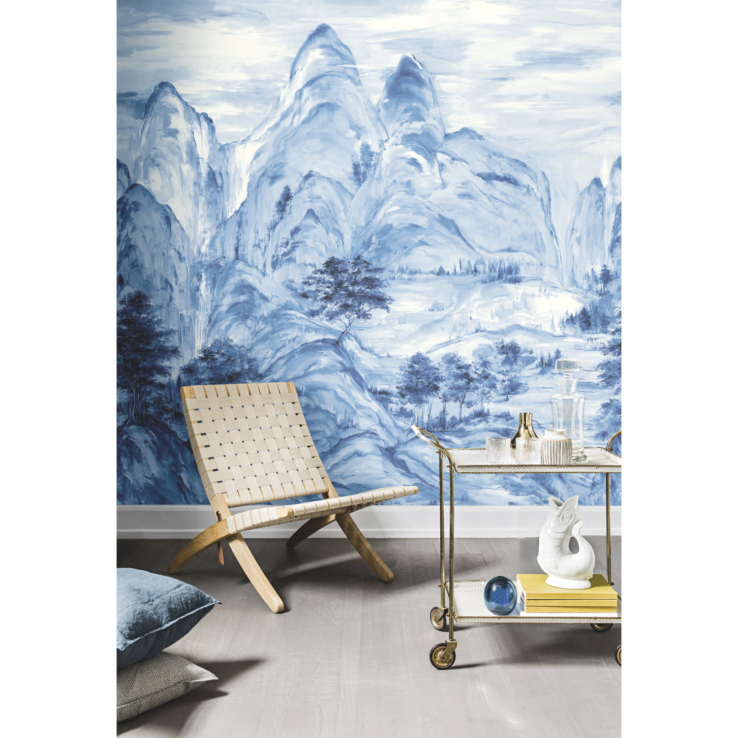 Misty Mountain Blue Wall Mural | York Design Group Product Catalog