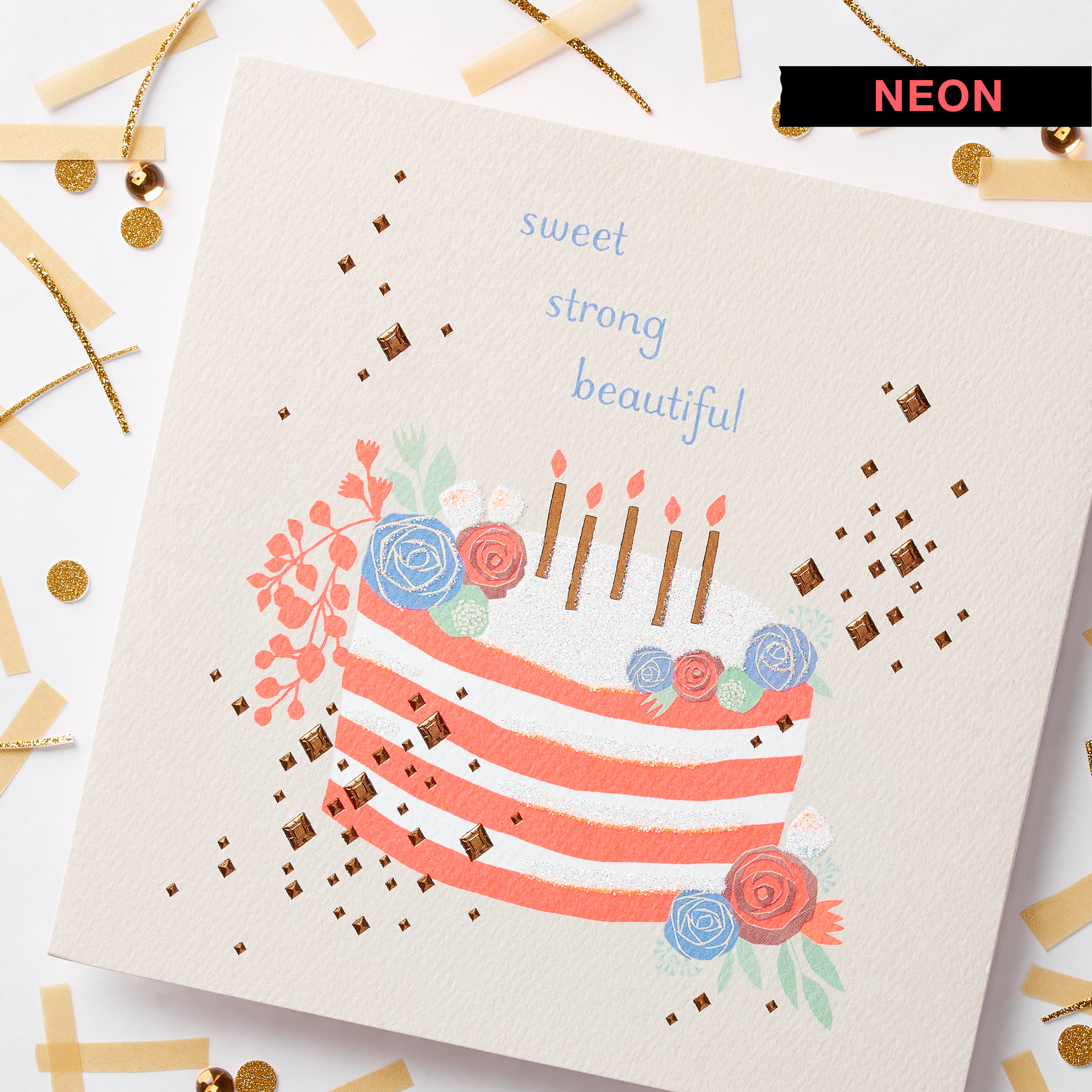 Sweet Strong Beautiful Birthday Card for Mom image