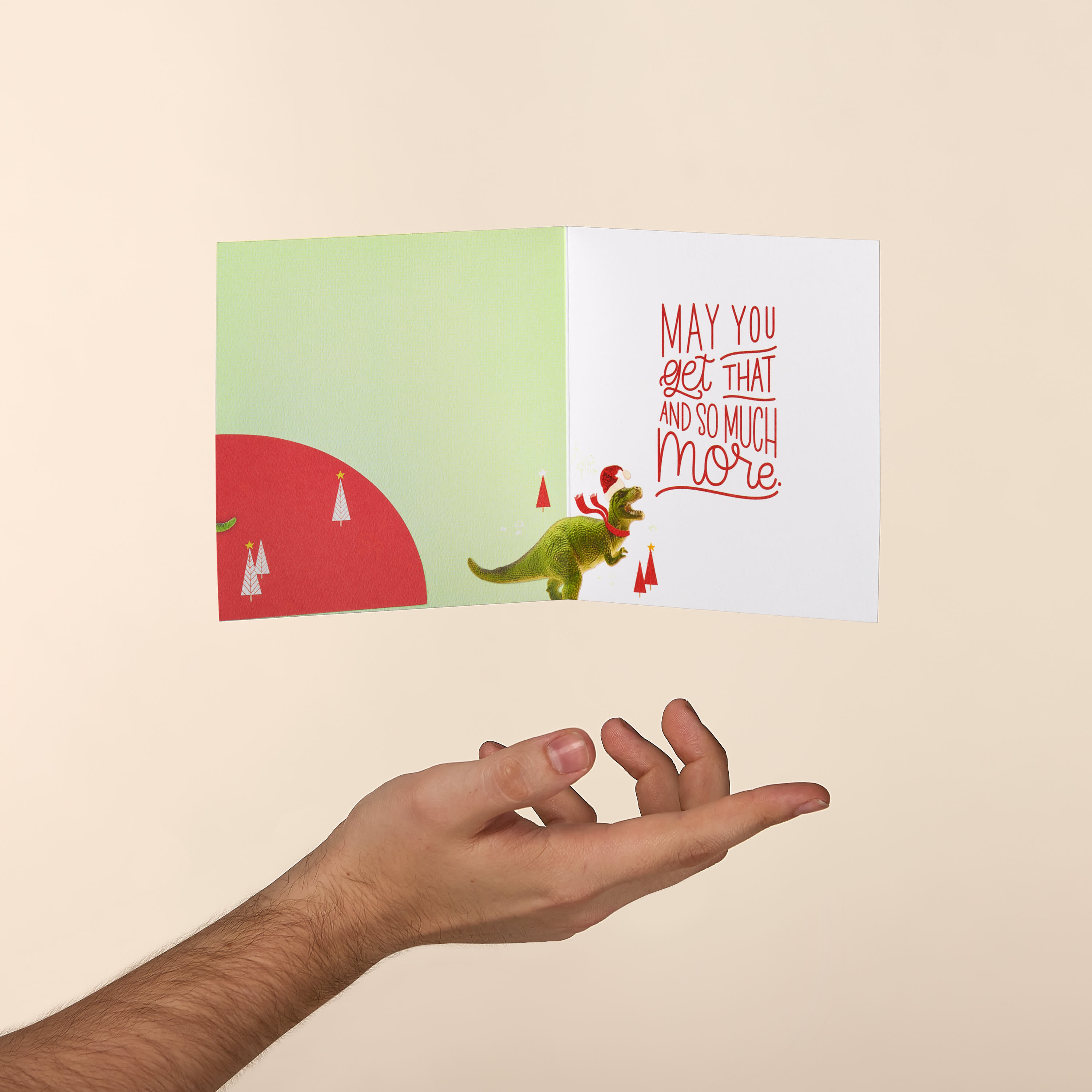 Dinosaur Money and Gift Card Holder Greeting Card - Christmas, Happy Holidays image