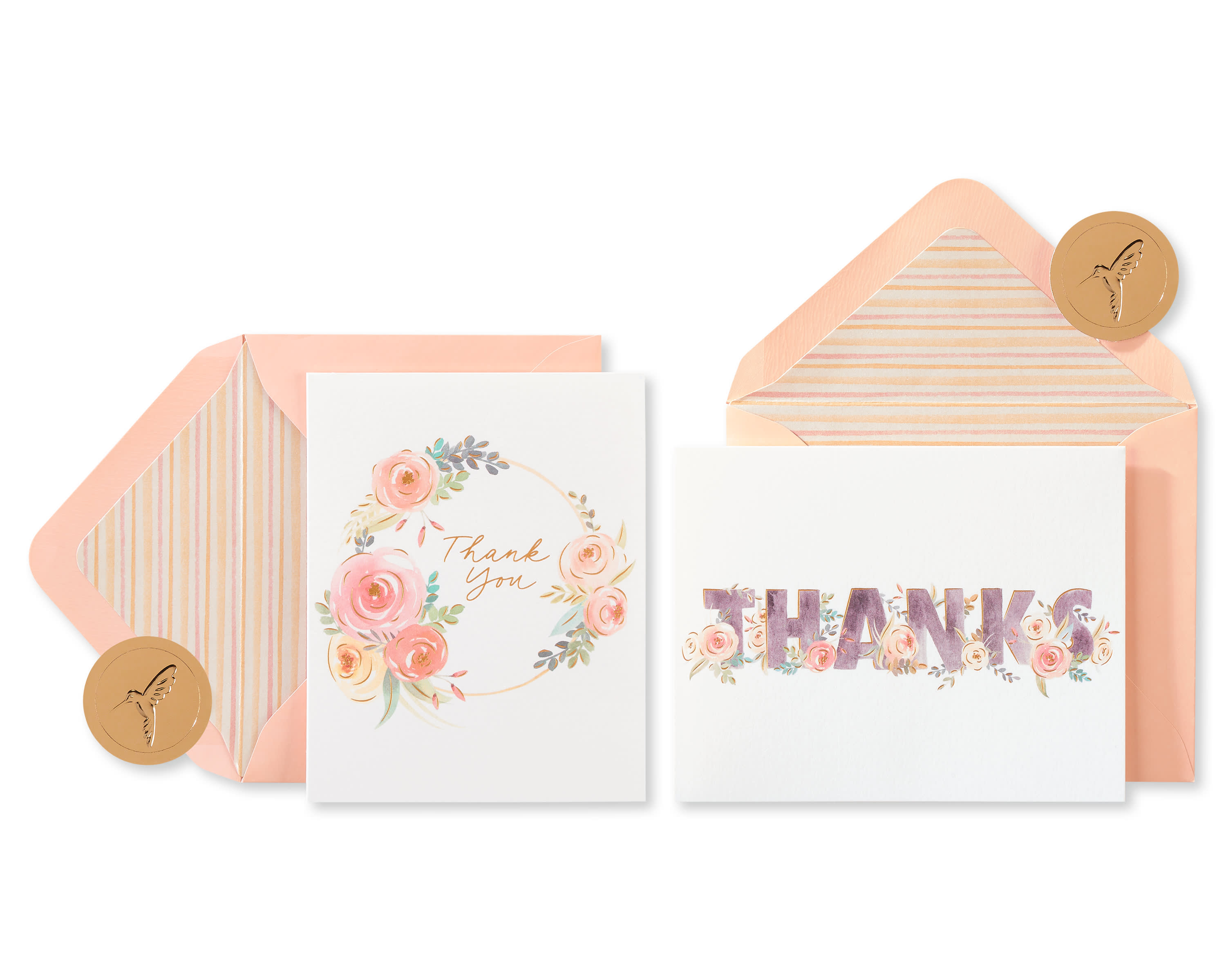 Floral Thank You Boxed Blank Note Cards With Envelopes, 20-Count - Papyrus